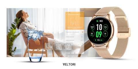 Smartwatch Damski Veltori VT300-1 Złota Bransoleta Smartwatch Damski Veltori VT300-1 Złota Bransoleta