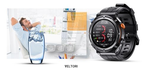 Smartwatch Veltori VT130-1 Czarny Pasek Silikonowy Smartwatch Veltori VT130-1 Czarny Pasek Silikonowy