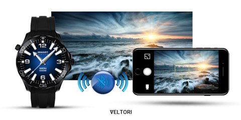 Smartwatch Veltori VT150-1 Czarny Pasek Silikonowy + Czarna Bransoleta Smartwatch Veltori VT150-1 Czarny Pasek Silikonowy + Czarna Bransoleta