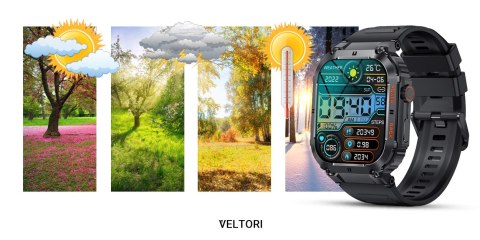 Smartwatch Veltori VT200-1 Czarny Pasek Silikonowy Smartwatch Veltori VT200-1 Czarny Pasek Silikonowy