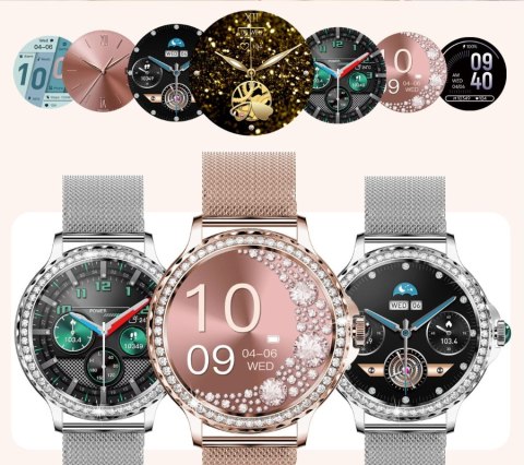 Smartwatch Damski Rubicon RNCF19-1 Różowe Złoto Bransoleta + Pasek Smartwatch Damski Rubicon RNCF19-1 Różowe Złoto Bransoleta + Pasek