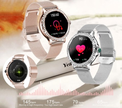 Smartwatch Damski Rubicon RNCF19-1 Różowe Złoto Bransoleta + Pasek Smartwatch Damski Rubicon RNCF19-1 Różowe Złoto Bransoleta + Pasek