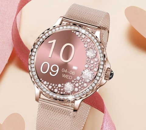 Smartwatch Damski Rubicon RNCF19-1 Różowe Złoto Bransoleta + Pasek Smartwatch Damski Rubicon RNCF19-1 Różowe Złoto Bransoleta + Pasek