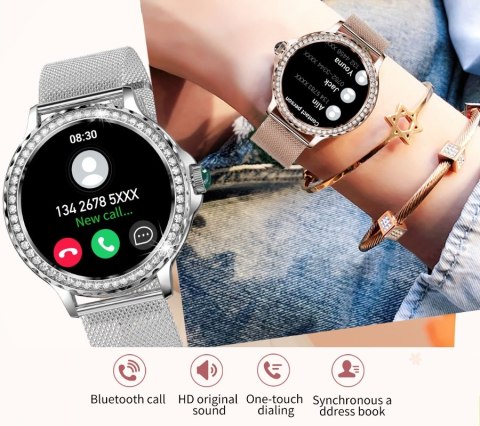 Smartwatch Damski Rubicon RNCF19-1 Silver Bransoleta + Pasek Smartwatch Damski Rubicon RNCF19-1 Silver Bransoleta + Pasek