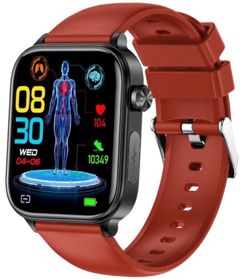 Smartwatch Męski Rubicon RNCF33 BLACK + Pasek Bordowy Smartwatch Męski Rubicon RNCF33 BLACK + Pasek Bordowy