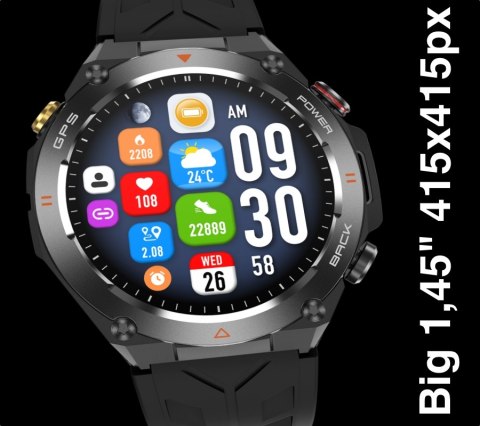 Smartwatch Męski Rubicon RNCF37-1 GPS BLACK Smartwatch Męski Rubicon RNCF37-1 GPS BLACK
