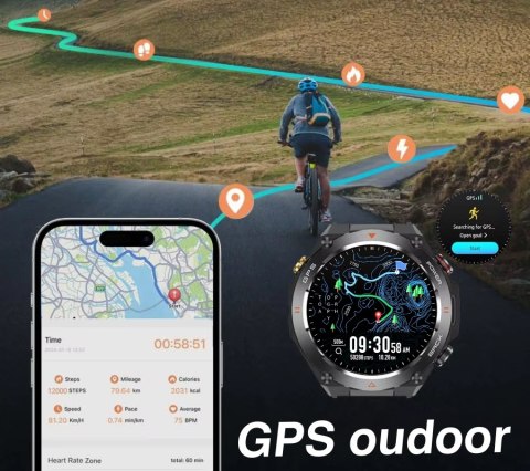 Smartwatch Męski Rubicon RNCF37-1 GPS BLACK Smartwatch Męski Rubicon RNCF37-1 GPS BLACK