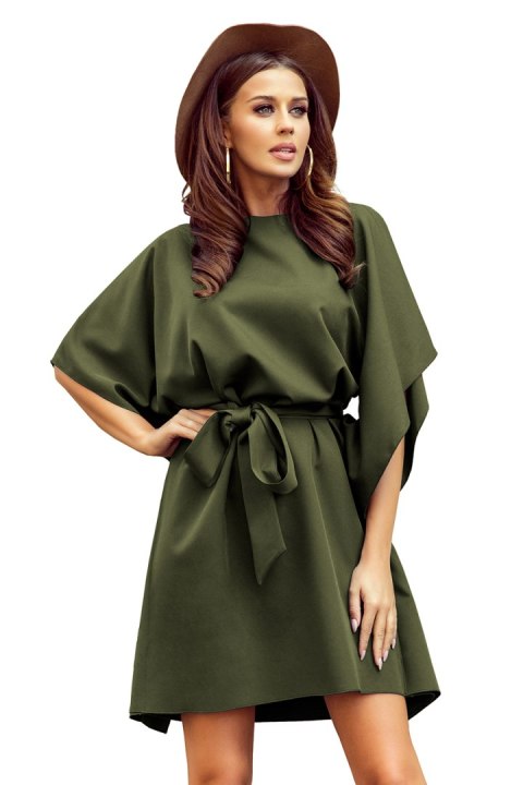 287-13 SOFIA Sukienka motyl - KHAKI 287-13 SOFIA Sukienka motyl - KHAKI