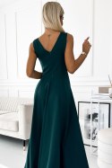 246-5 CINDY długa elegancka suknia z dekoltem - ZIELONA 246-5 CINDY długa elegancka suknia z dekoltem - ZIELONA
