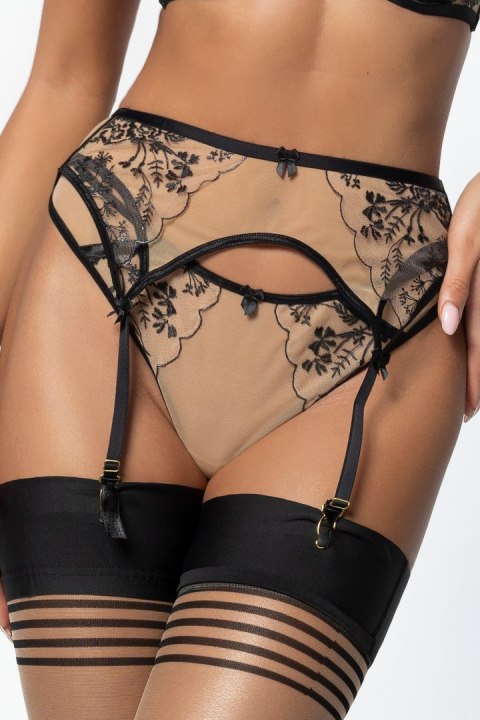 Gorsety, body, pasy Pas do pończoch Model V-10802 Beige/Black - Axami Axami Gorsety, body, pasy Pas do pończoch Model V-10802 Beige/Black - Axami Axami