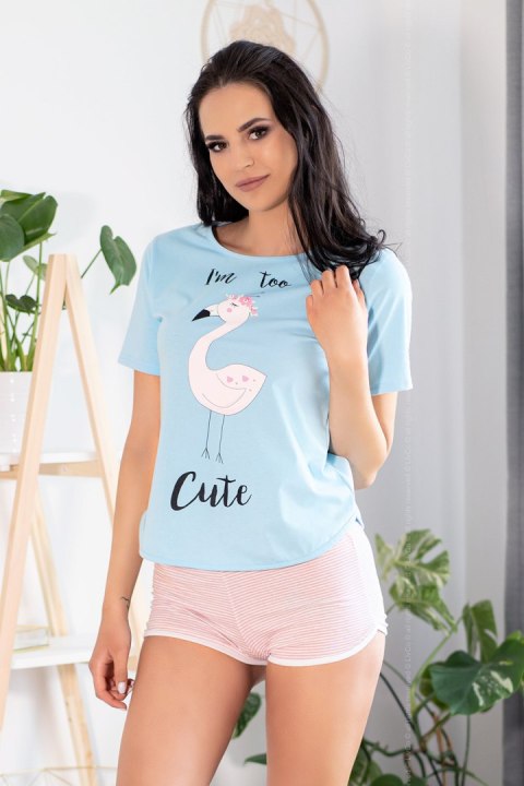Piżama Damska Model Cute Flamant Blue/Pink - Livia Corsetti Fashion Livia Corsetti Fashion Piżama Damska Model Cute Flamant Blue/Pink - Livia Corsetti Fashion Livia Corsetti Fashion