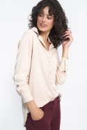 Beżowa wiskozowa koszula K73 Beige - Nife Nife Beżowa wiskozowa koszula K73 Beige - Nife Nife