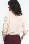 Beżowa wiskozowa koszula K73 Beige - Nife Nife Beżowa wiskozowa koszula K73 Beige - Nife Nife