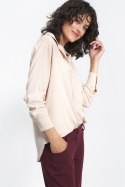 Beżowa wiskozowa koszula K73 Beige - Nife Nife Beżowa wiskozowa koszula K73 Beige - Nife Nife