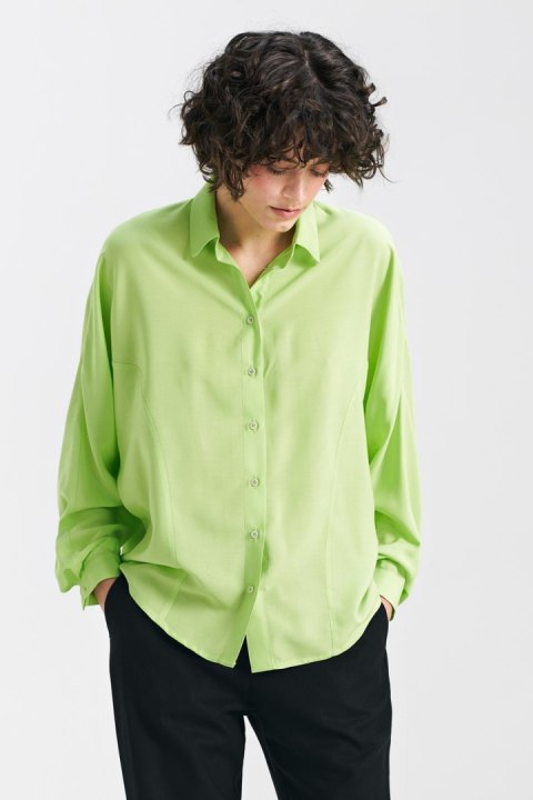 Bluzka oversize fason nietoperz B158 Limonka - Nife Nife Bluzka oversize fason nietoperz B158 Limonka - Nife Nife