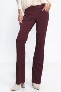 Bordowe spodnie typu bootcut SD80 Bordo - Nife Nife Bordowe spodnie typu bootcut SD80 Bordo - Nife Nife