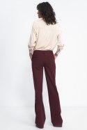 Bordowe spodnie typu bootcut SD80 Bordo - Nife Nife Bordowe spodnie typu bootcut SD80 Bordo - Nife Nife