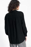 Czarna wiskozowa koszula K73 Black - Nife Nife Czarna wiskozowa koszula K73 Black - Nife Nife