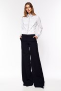 Czarne spodnie palazzo SD65 Black - Nife Nife Czarne spodnie palazzo SD65 Black - Nife Nife