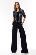 Czarne spodnie palazzo SD65 Black - Nife Nife Czarne spodnie palazzo SD65 Black - Nife Nife