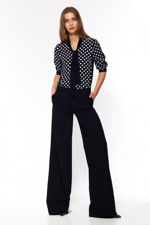 Czarne spodnie palazzo SD65 Black - Nife Nife Czarne spodnie palazzo SD65 Black - Nife Nife