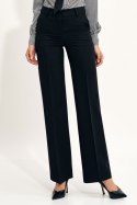 Czarne spodnie typu wide leg SD68 Black - Nife Nife Czarne spodnie typu wide leg SD68 Black - Nife Nife