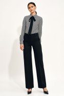 Czarne spodnie typu wide leg SD68 Black - Nife Nife Czarne spodnie typu wide leg SD68 Black - Nife Nife