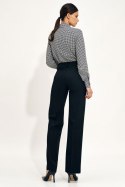 Czarne spodnie typu wide leg SD68 Black - Nife Nife Czarne spodnie typu wide leg SD68 Black - Nife Nife