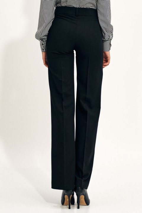 Czarne spodnie typu wide leg SD68 Black - Nife Nife Czarne spodnie typu wide leg SD68 Black - Nife Nife
