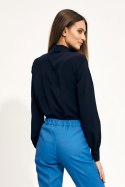 Granatowa bluzka z kokardą B142 Navy - Nife Nife Granatowa bluzka z kokardą B142 Navy - Nife Nife