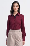 Koszula z wstawkami K82 Bordo - Nife Nife Koszula z wstawkami K82 Bordo - Nife Nife