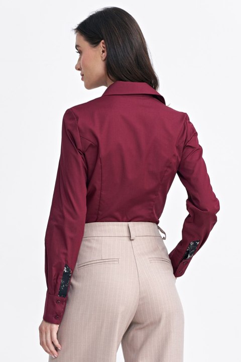Koszula z wstawkami K82 Bordo - Nife Nife Koszula z wstawkami K82 Bordo - Nife Nife