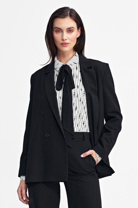 Marynarka oversize dwurzędowa Z69 Black - Nife Nife Marynarka oversize dwurzędowa Z69 Black - Nife Nife