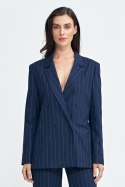 Marynarka oversize dwurzędowa prążek Z71 Navy - Nife Nife Marynarka oversize dwurzędowa prążek Z71 Navy - Nife Nife