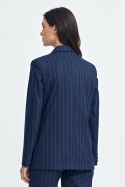 Marynarka oversize dwurzędowa prążek Z71 Navy - Nife Nife Marynarka oversize dwurzędowa prążek Z71 Navy - Nife Nife