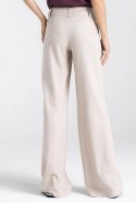 Spodnie lniane wide leg SD85 Beige - Nife Nife Spodnie lniane wide leg SD85 Beige - Nife Nife