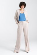Spodnie lniane wide leg SD85 Beige - Nife Nife Spodnie lniane wide leg SD85 Beige - Nife Nife
