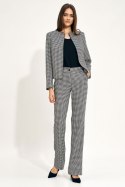 Spodnie typu flare w pepitkę SD73 Pepitka - Nife Nife Spodnie typu flare w pepitkę SD73 Pepitka - Nife Nife