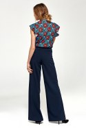 Spodnie typu palazzo SD31 Navy - Nife Nife Spodnie typu palazzo SD31 Navy - Nife Nife
