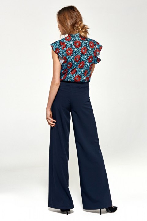 Spodnie typu palazzo SD31 Navy - Nife Nife Spodnie typu palazzo SD31 Navy - Nife Nife