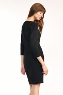 Sukienka Dopasowana czarna sukienka mini S185 Black - Nife Nife Sukienka Dopasowana czarna sukienka mini S185 Black - Nife Nife