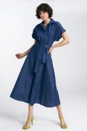 Sukienka jeansowa, luźna S242 Denim - Nife Nife Sukienka jeansowa, luźna S242 Denim - Nife Nife