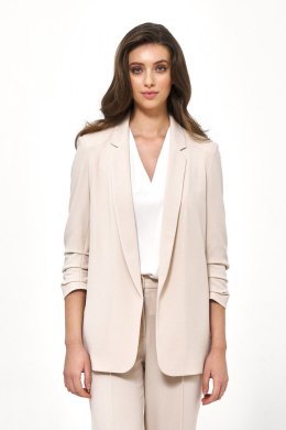 Beżowa marynarka bez zapięcia Z49 Beige - Nife Nife