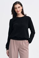 Bluza z dzianiny prążkowanej z długim rękawem BL08 Black - Nife Nife Bluza z dzianiny prążkowanej z długim rękawem BL08 Black - Nife Nife