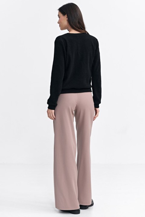 Bluza z dzianiny prążkowanej z długim rękawem BL08 Black - Nife Nife Bluza z dzianiny prążkowanej z długim rękawem BL08 Black - Nife Nife