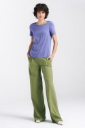 Bluzka basic z krótkim rękawem B160 Violet - Nife Nife Bluzka basic z krótkim rękawem B160 Violet - Nife Nife