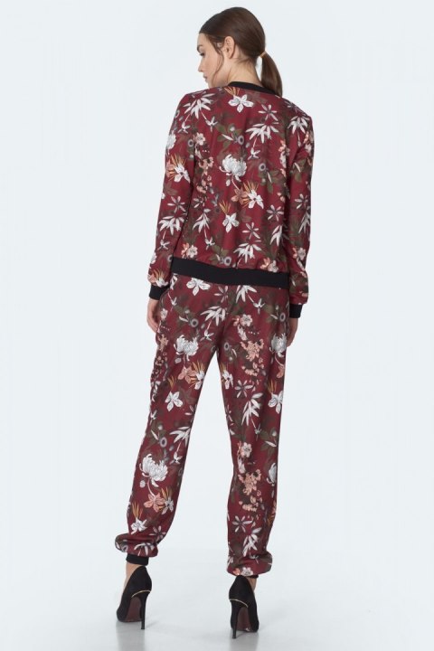 Bordowa bomberka w kwiaty BL01 Flowers/Bordo - Nife Nife Bordowa bomberka w kwiaty BL01 Flowers/Bordo - Nife Nife