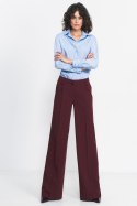 Bordowe spodnie typu wide leg SD81 Bordo - Nife Nife Bordowe spodnie typu wide leg SD81 Bordo - Nife Nife