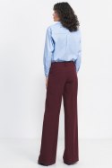 Bordowe spodnie typu wide leg SD81 Bordo - Nife Nife Bordowe spodnie typu wide leg SD81 Bordo - Nife Nife