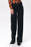 Czarne spodnie palazzo SD38 Black - Nife Nife